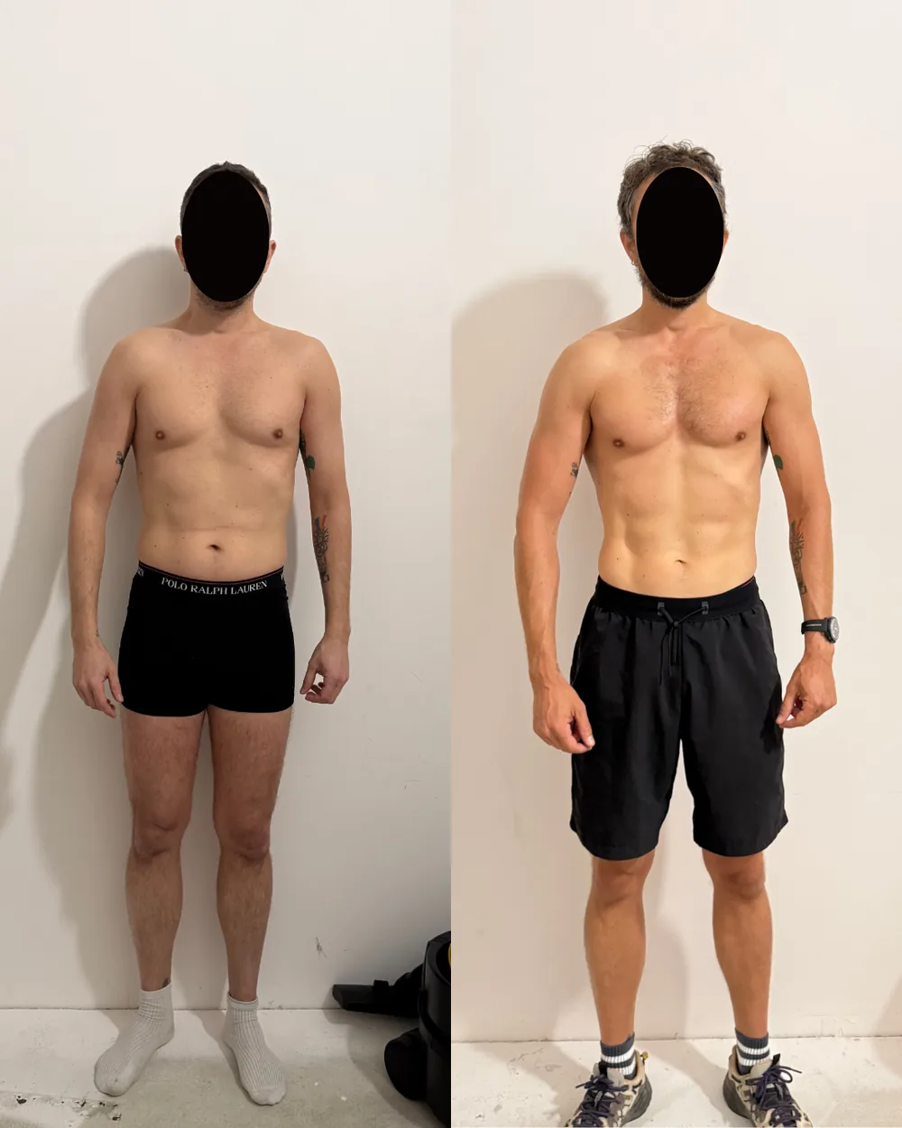 Transformation de François, avant/après, de 56 kg à 60 kg