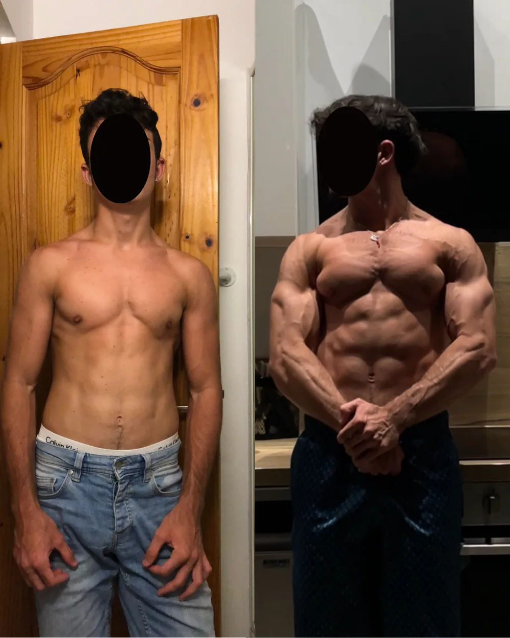 Transformation de Jules, coach, avant/après, de 67 kg à 85 kg