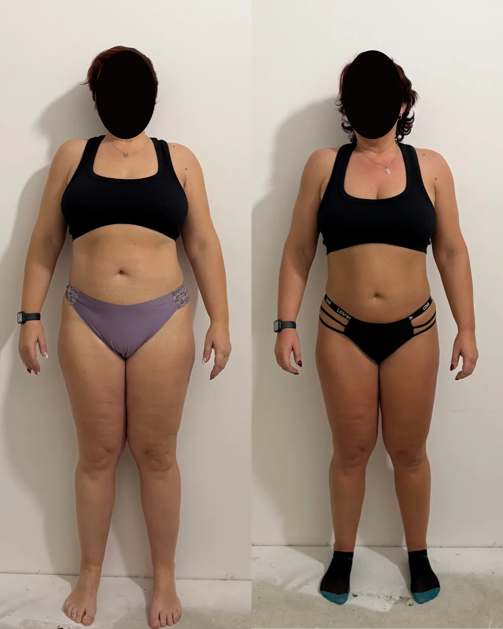 Transformation de Nathalie, avant/après, de 93 kg à 83 kg